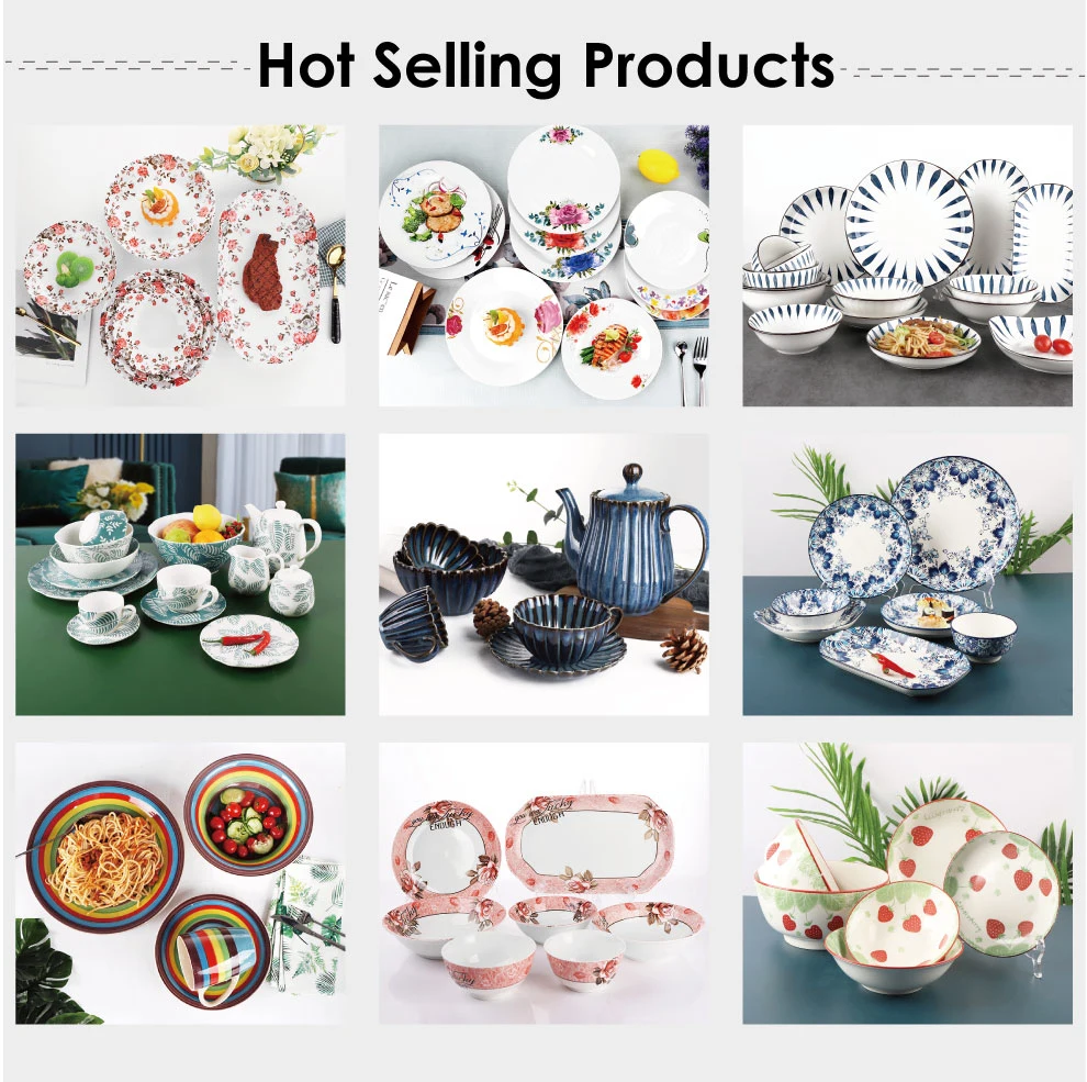 Bohemian Style Customs Colored Glazed 16PCS Ceramic Dinner Set with Fancy Colores