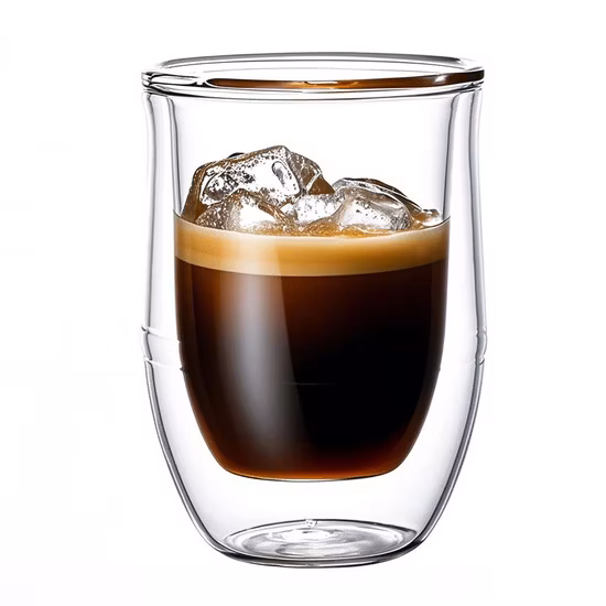 温かみのある透明なガラス ラコット オフィス ラテ 二重壁コーヒー カップ ガラス製品